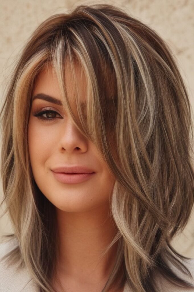 Textured Shag Haircut with Highlighted Face-Framing Layers