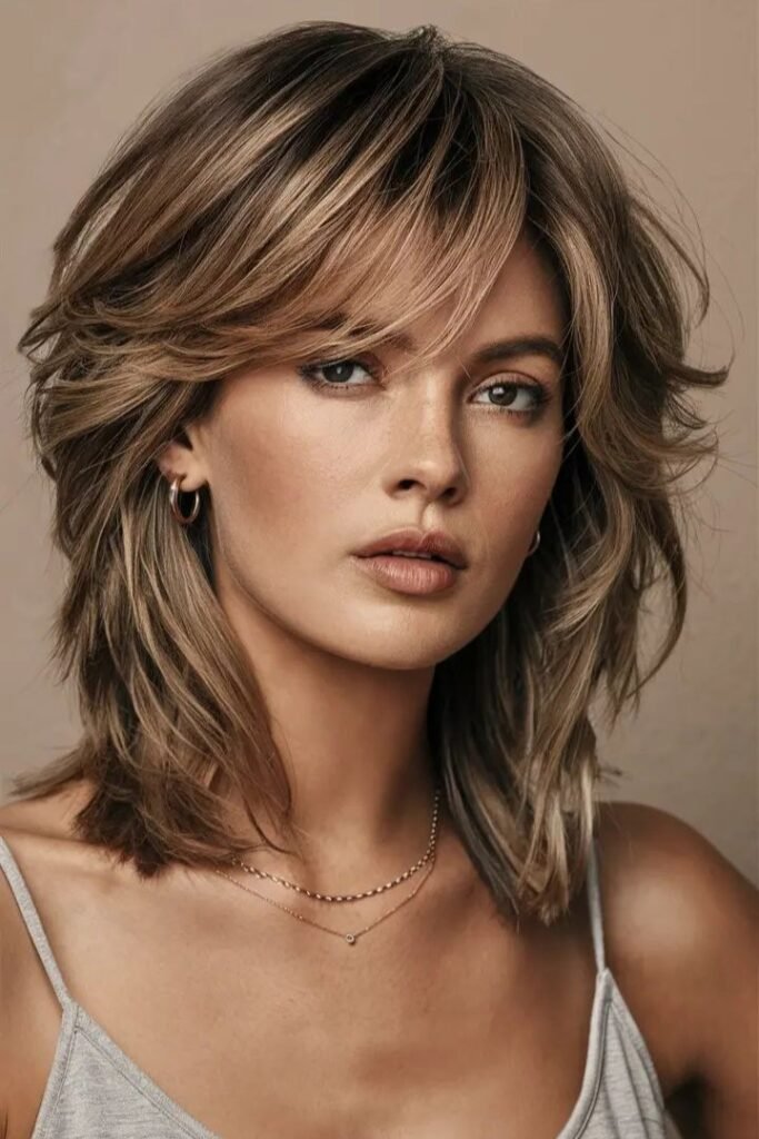 Textured Shag with Volume and Sweeping Fringe