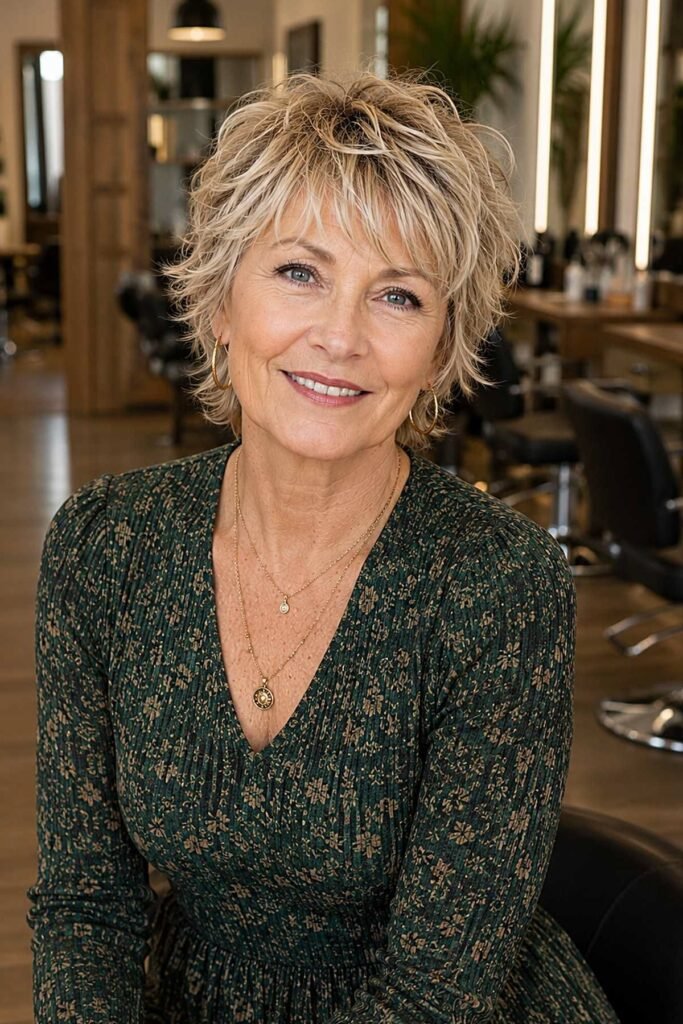 Textured Shaggy Pixie Cut with Volume