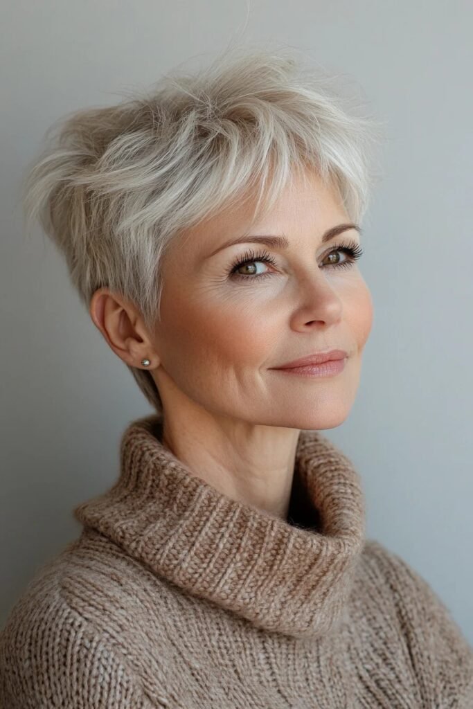Textured Short Pixie with Spiky Crown
