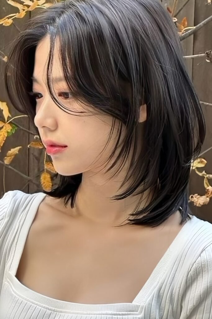 Textured Shoulder-Length Cut with Face-Framing Layers