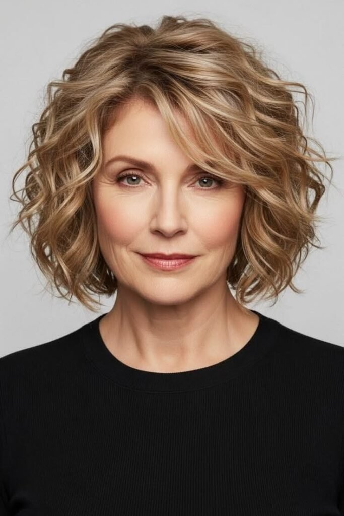 Tousled Layered Bob with Side-Swept Bangs