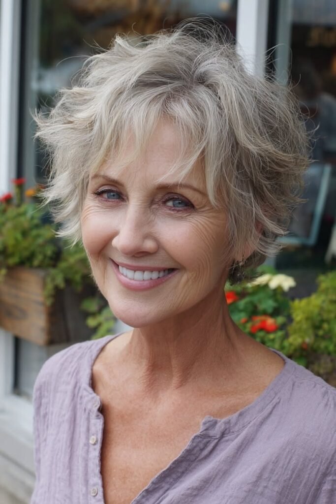 Tousled Short Bob with Soft Bangs