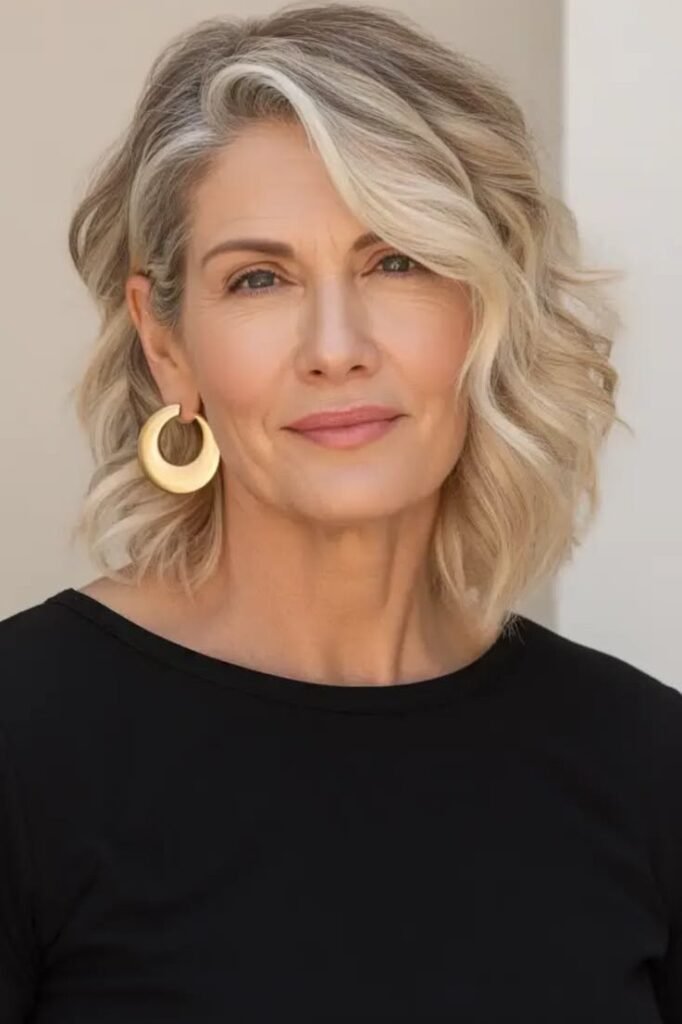 Voluminous Bob with Deep Side Part