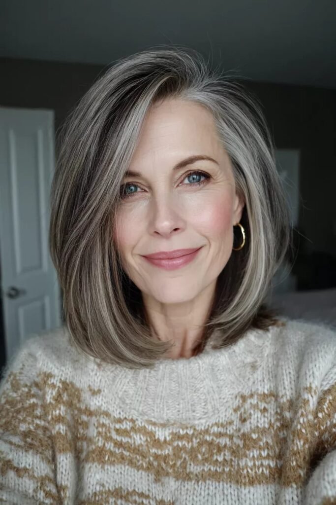 Voluminous Bob with Deep Side Parting