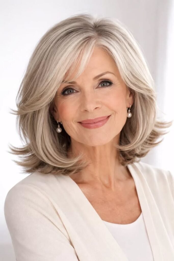 Voluminous Bob with Side-Swept Bangs