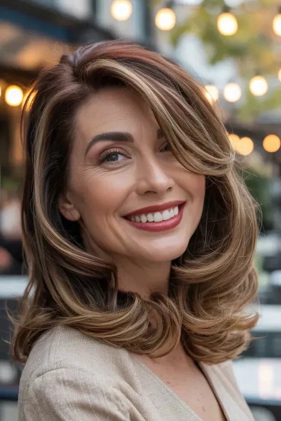 Voluminous Layered Bob with Face-Framing Waves
