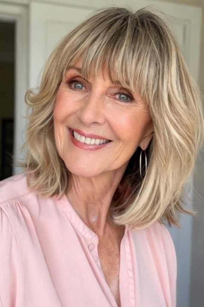 Voluminous Layered Bob with Soft Bangs