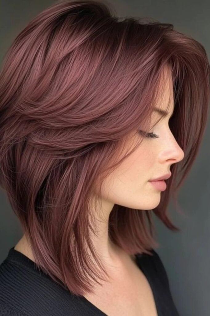 Voluminous Layered Bob with Soft Waves