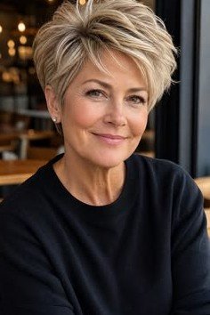 Voluminous Pixie Cut with Side-Swept Layers