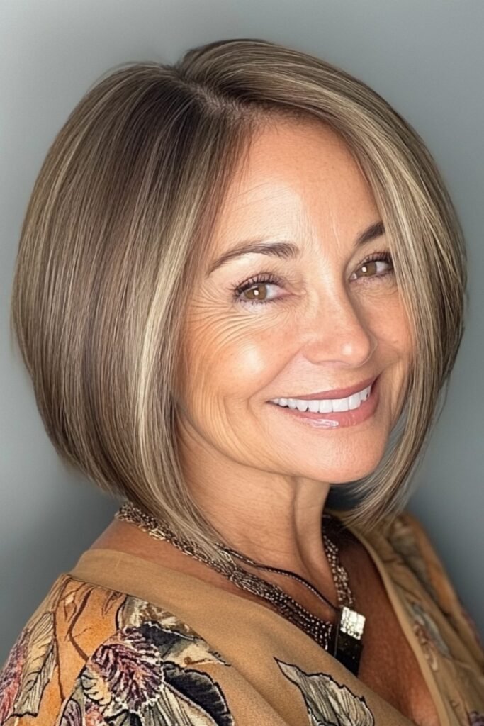 Voluminous Rounded Bob with Highlights