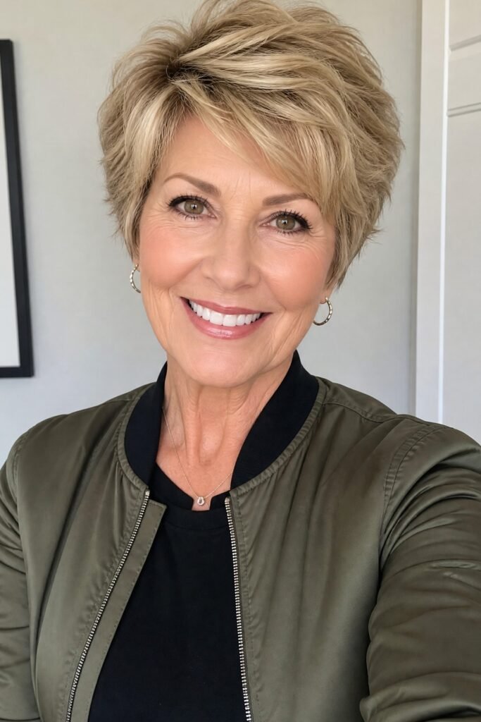 Voluminous Textured Crop Cut
