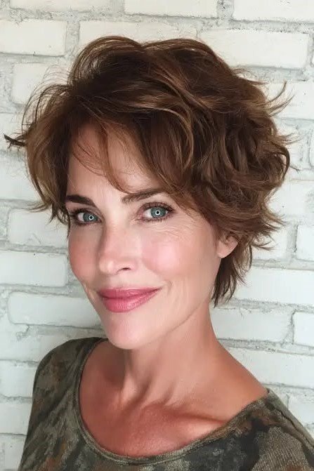 Wavy Auburn Choppy with Piece-y Bangs