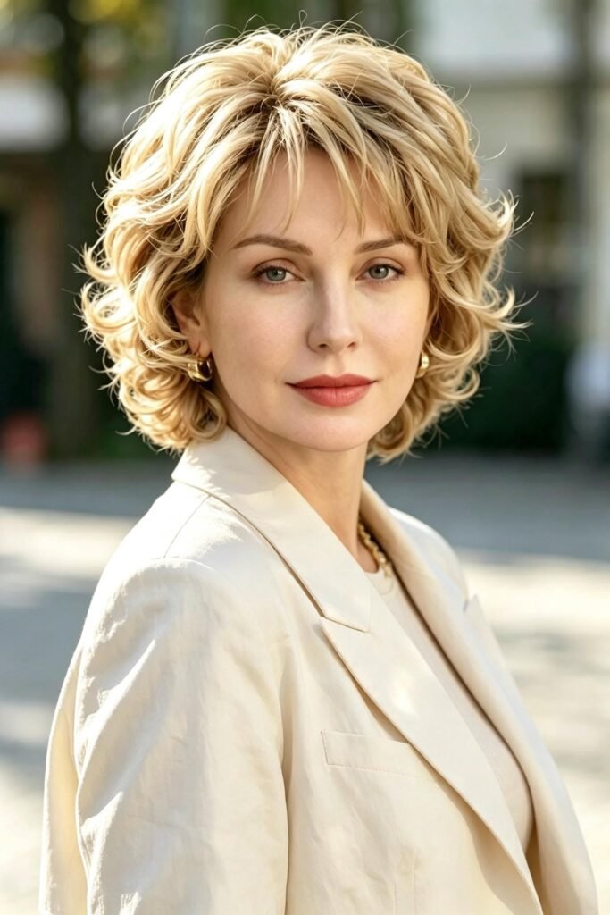 Wavy Blonde Bob with Soft Face-Framing Layers
