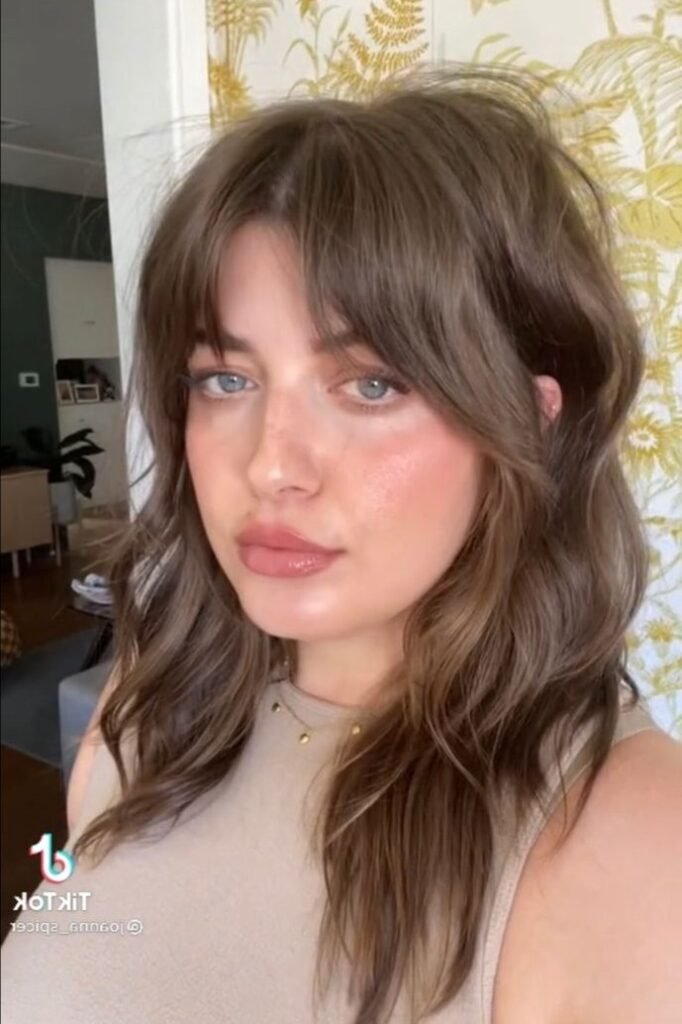 Wavy Shag with Curtain Bangs